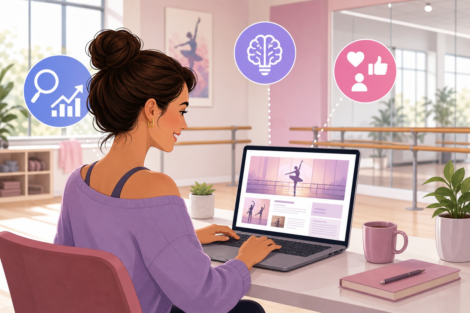 Dance studio owner leveraging blog for SEO and AI search visibility